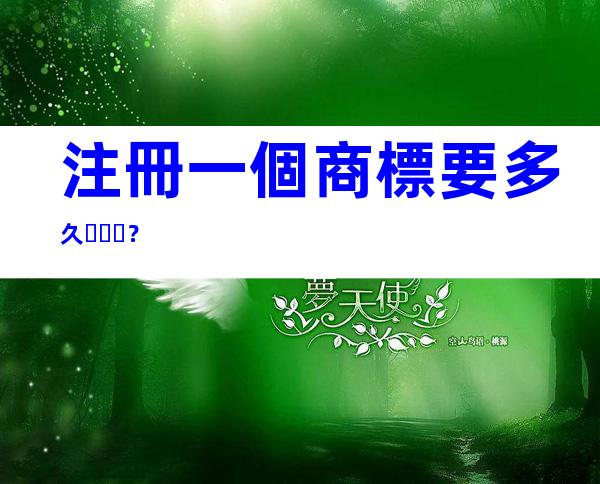 注冊一個商標要多久？